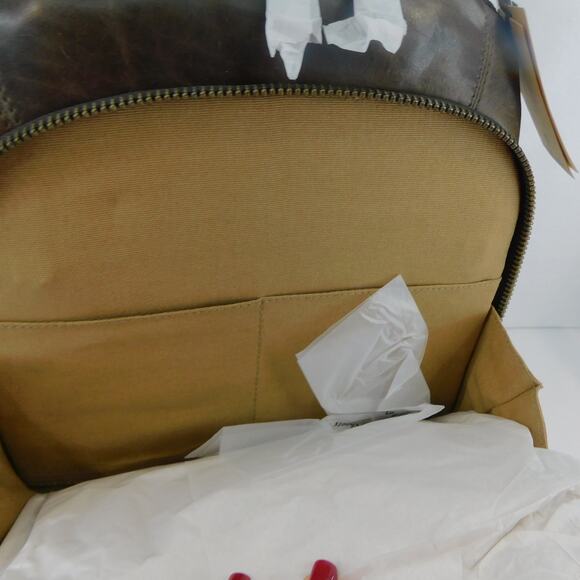 Frye Logan Multi Zip Leather Brown Slate Travel Backpack - Picture 16 of 16